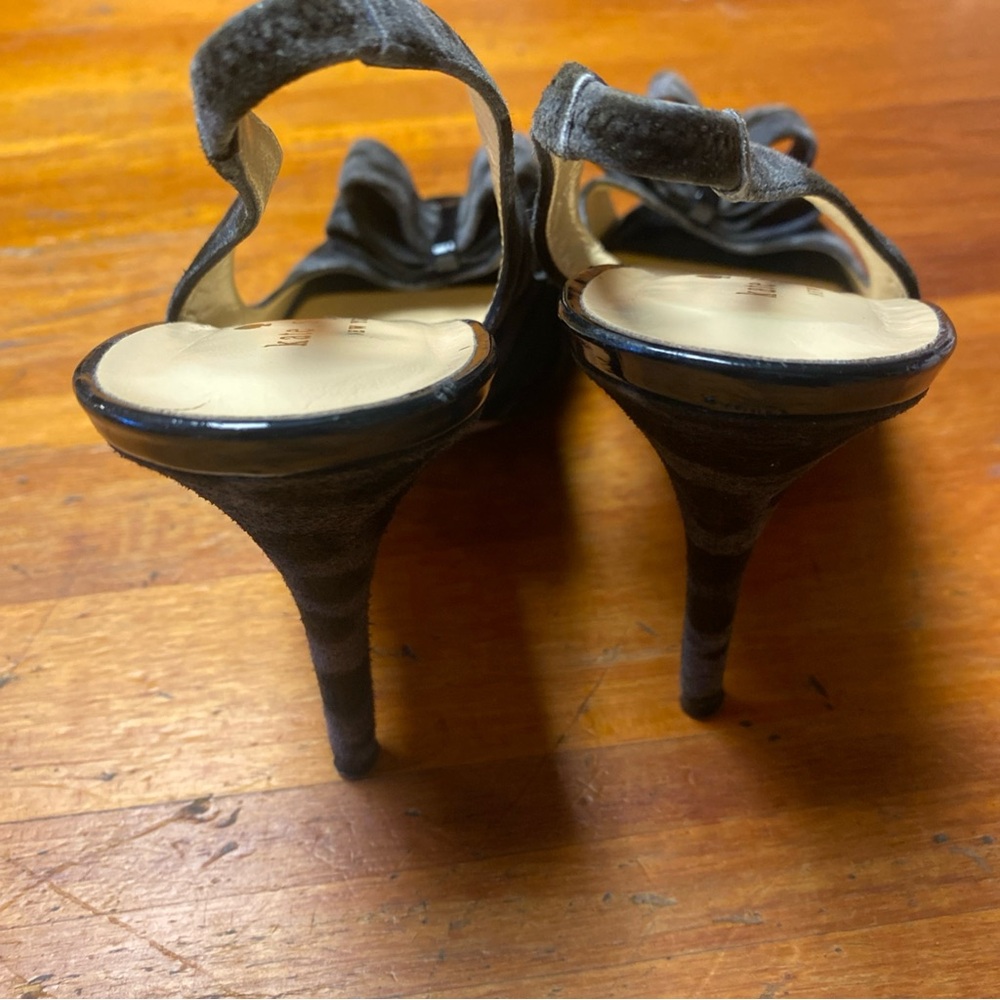 Kate Spade Black Charm Animal Print Slingback Heels - Picture 3 of 5